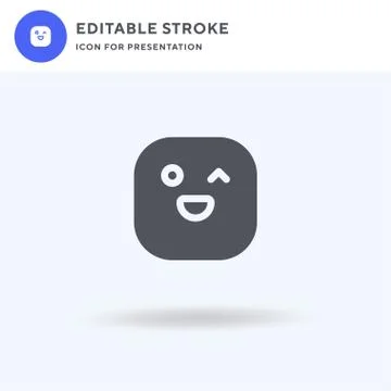 Wink icon vector, filled flat sign, solid pictogram isolated on white, logo i Ilustración de archivo