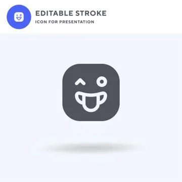 Wink icon vector, filled flat sign, solid pictogram isolated on white, logo Ilustración de archivo