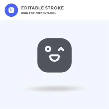 Wink icon vector, filled flat sign, solid pictogram isolated on white, logo Ilustración de archivo