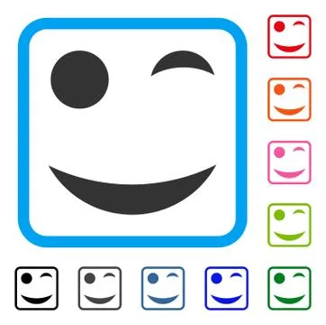 Wink Smile Framed Icon Ilustración de archivo