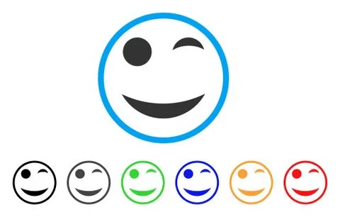 Wink Smile Rounded Icon Ilustración de archivo