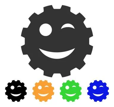 Wink Smiley Gear Vector Icon Ilustración de archivo