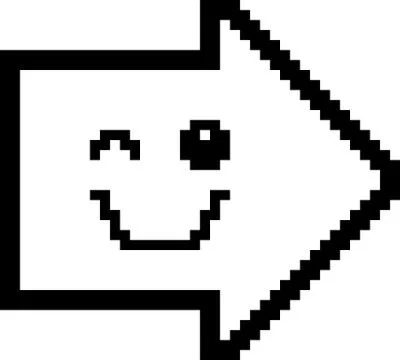 Winking 8-Bit Cartoon Arrow Stock Illustration