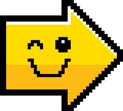 Winking 8-Bit Cartoon Arrow Stock Illustration