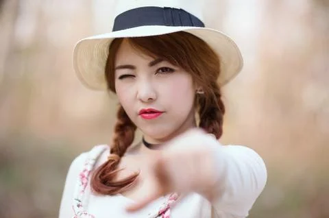 Winking at the camera Stock Photos