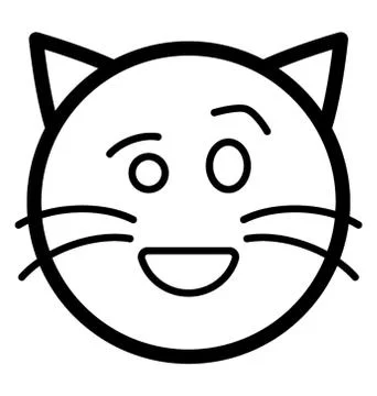 Winking Cat Face Stock Illustration