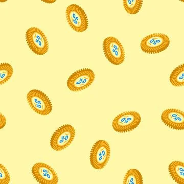 Winking cute sun character isometric icon seamless pattern Ilustración de archivo
