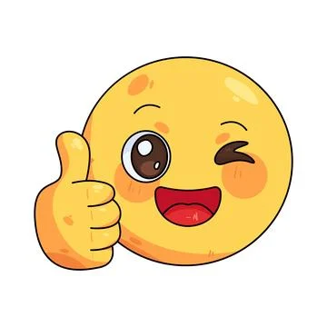 Winking emoji giving thumbs up Stockillustratie