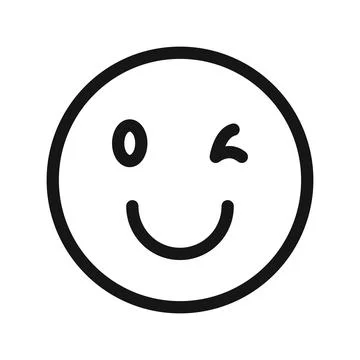 Winking eye icon Black line art vector logo Ilustración de archivo