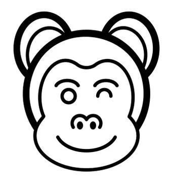 Winking Eye Monkey Illustrazione stock