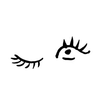Winking eyes on white background. Grunge brush vector illustration. Ilustración de archivo