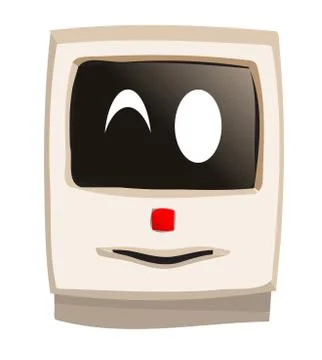 Winking Face Beige Computer Stock Illustration