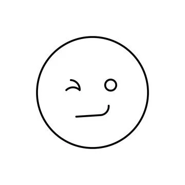 Winking face, emotions icon. Simple line, outline vector expression of mood Ilustración de archivo