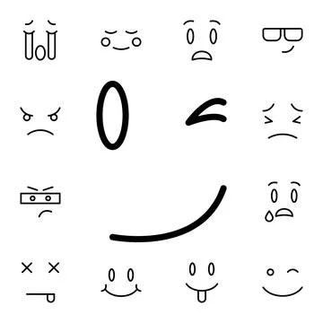 Winking, face flat vector icon in emotions pack Stock Illustration