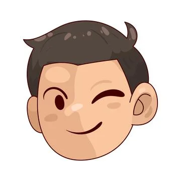Winking face illustration Ilustración de archivo