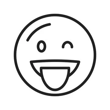 Winking Face with Tongue icon vector image.  Ilustración de archivo