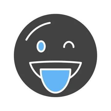 Winking Face with Tongue icon vector image. Ilustración de archivo