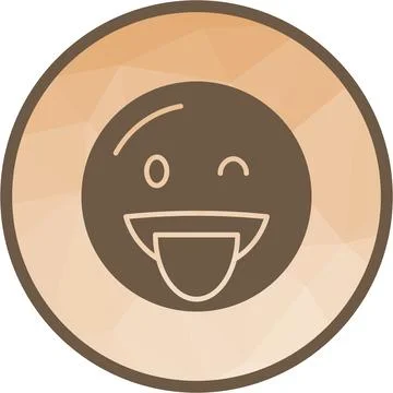 Winking Face with Tongue icon vector image. Ilustración de archivo