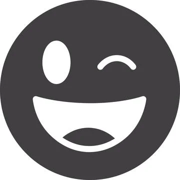 Winking grinning face Ilustración de archivo