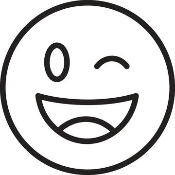 Winking happy face icon Ilustración de archivo