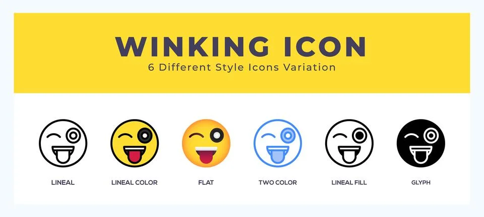 Winking icon set. Design elements for logo Illustrazione stock