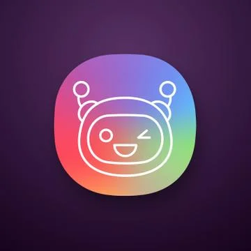 Winking robot emoji app icon Ilustración de archivo
