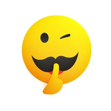 Winking, Shushing Face Showing Make Silence Sign - Cheeky Emoji Face Gestur.. Stock Illustration