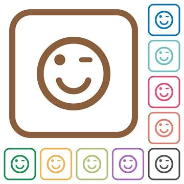 Winking simple icons Illustrazione stock