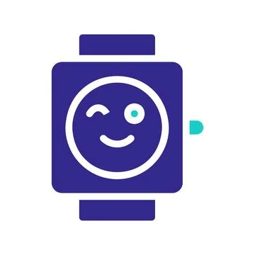 Winking Smartwatch: Fun Tech Icon Illustration Illustrazione stock