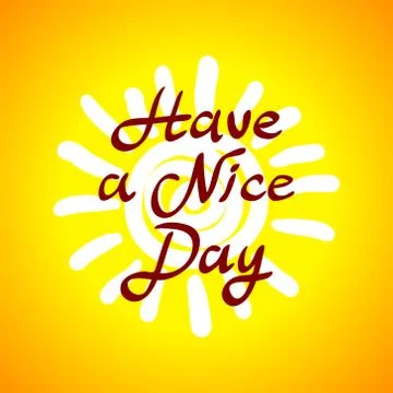 The winking sun. Have a nice day vector card Stock Illustration