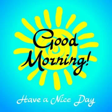 The winking sun. Have a nice day vector card Stock Illustration