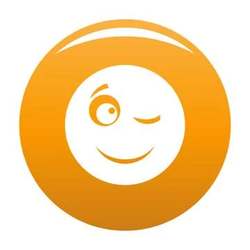 Winks smile icon vector orange Ilustración de archivo