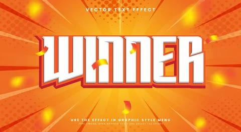 Winner 3D editable Text Effect Template Stock Illustration