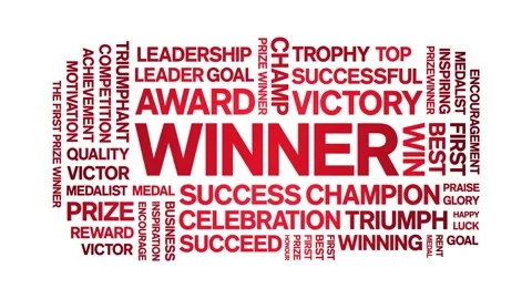 Winner animated word cloud,animation tex... | Stock Video | Pond5