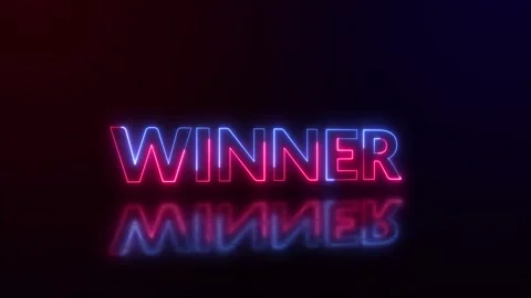 Winner animation neon text Stock Footage 196203505