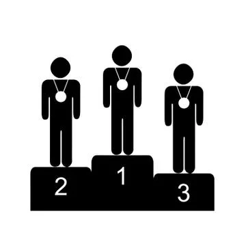 Winner athletes standing on the podium vector Stock Illustration