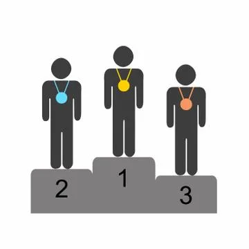 Winner athletes standing on the podium vector Stock Illustration