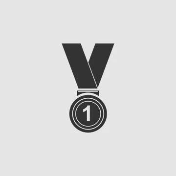 Winner award icon flat Stock Illustration