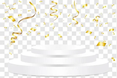 Winner background. Podium with confetti. Stock Illustration