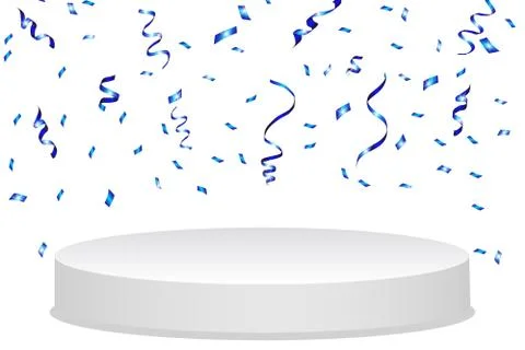 Winner background. Podium with confetti. Stock Illustration