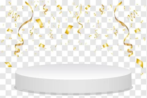 Winner background. Podium with confetti. Stock Illustration