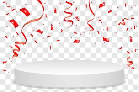 Winner background. Podium with confetti. Stock Illustration