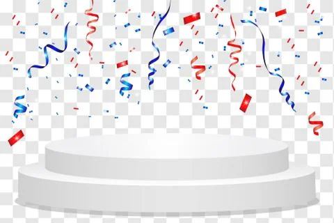 Winner background. Podium with confetti. Stock Illustration