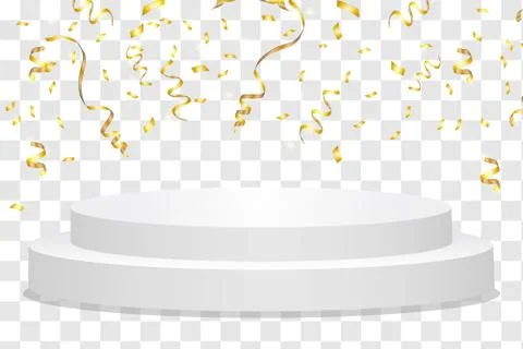 Winner background. Podium with confetti. Stock Illustration
