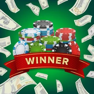 Winner Background Vector. Gambling Poker Chips Lucky Jackpot Illustration. For Illustration