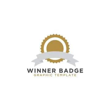 Winner badge graphic template Stock Illustration