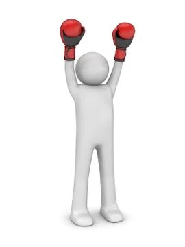Winner boxer (3d isolated characters sports series) Stock Illustration