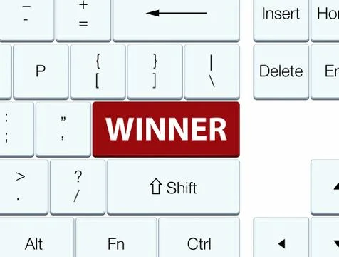 Winner brown keyboard button Stock Illustration