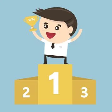 The Winner Businessman, flat design ,vector Illustrazione stock