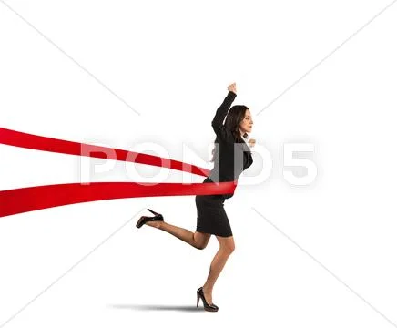 Winner businesswoman Stock Illustration